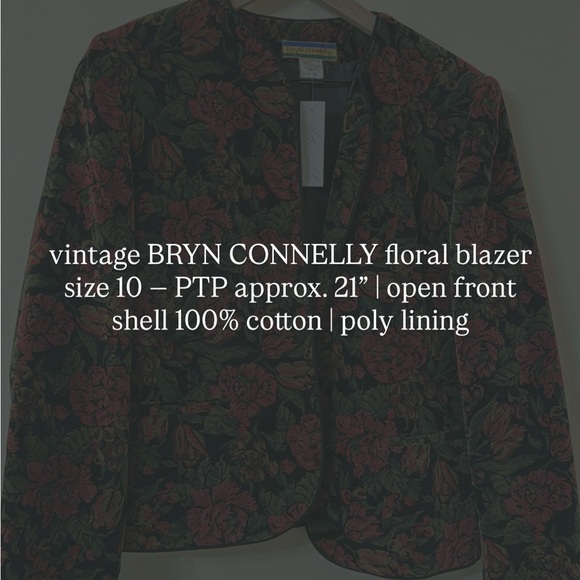 vintage BRYNN CONNELLY floral blazer - size 10 - Picture 8 of 8
